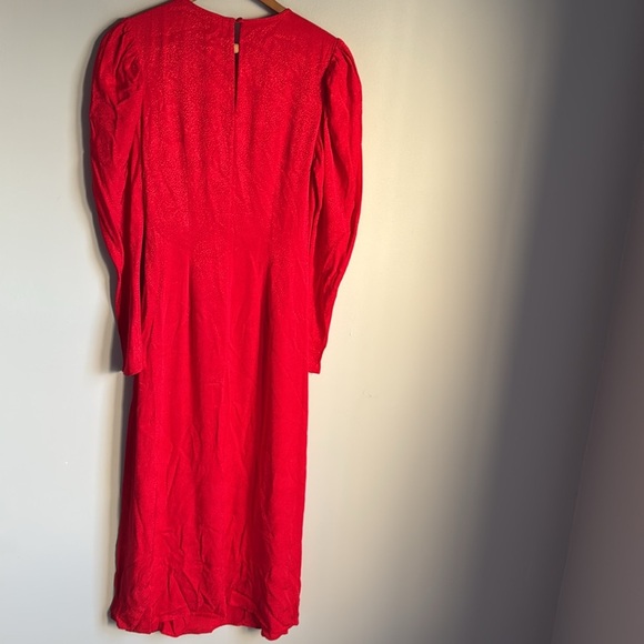 & Other Stories Jacquard Puff Sleeve Midi Dress 2 - Picture 3 of 12